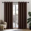 Deconovo Tende Oscuranti per Interni 2 Pezzi 180 CM Altezza, Termiche Isolanti, Anti-Rumore, con Anelli, Ideali per Camera da Letto e Soggiorno, 140x180 CM, Marrone