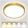Peasur Plafoniera LED Soffitto, 3000/3500/4000/5000/6500K 15W IP54 Impermeabile Lampada da Soffitto, Sottile Plafoniera Bagno per camera da letto, Cucina, Soggiorno, Balcone, Ø18cm