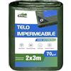 COVALL Telone plastica antipioggia 2x3m, 70g/㎡ telo impermeabile esterno multifunzionale con protezione UV verde/blu, adatto per coperture protettive per auto, coperture antipioggia per esterni