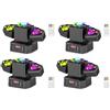 Osusuent Teste Mobili Luci Palcoscenico da 65W,Faretto LED RGBW 4 in 1 Spot Beam con Telecomando DMX512,Mini Moving Head Festa Luce Stroboscopica per Festa Discoteca DJ Bar Matrimoni,4 Pack