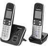 Panasonic KX-TG6822GB - Telefono cordless DECT, schermo da 4,6 cm (1,8 pollici), con segreteria telefonica, colore: Nero [Importato dalla Germania]