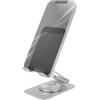 Mars Gaming MA-RSS, Supporto per Smartphone Pieghevole, Rotazione Dinamica 360° + Regolazione dell'Altezza e Angolo di 180°, Supporto per Cellulare in Alluminio, Antiscivolo, Grigio Argento