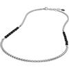 10:10 Collana Uomo Donna Pietre Naturali 4 mm, Regolabile,Catena Veneziana Acciaio Inox, Confezione Regalo Inclusa (Agata Nera)