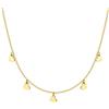 MIORE Collana Donna Oro Giallo, Oro Vero 9Kt 375, Catenina anallergica con Cinque Cuori pendenti in Oro. Girocollo Cm 42 con Riduzione a Cm 40. Collana Made in Italy.