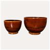 KeyHome Store Coppia portavasi marrone lucido in ceramica -H.18xØ20 + H.22xØ25 cm