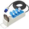 ProPlus Prolunga da campeggio CEE con splitter ProPlus 373583DE, cavo da 10 m, 3 prese Schuko, 2 porte USB.