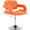 CLP Sedia Lounge Girevole Dublin In Similpelle I Poltroncina Design Chester Altezza Regolabile I Sedia Con Braccioli Imbottita, Colore:arancione