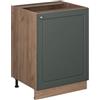 Vicco Mobiletto base cucina Fame-Line, Verde-oro rustico/Rovere dorato, 60 cm 1 anta senza piano di lavoro