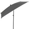 AKTIVE Ombrellone da giardino quadrato, 175x175 cm, Grigio, Palo in acciaio inclinabile,