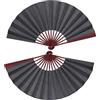 Generic 2 Pezzi Ventagli Pieghevoli Neri in Seta Manico in bambù da 10 Pollici, Set, Ventilatore Portatile Manuale per Matrimoni, Spettacoli e Bomboniere Eleganti