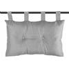 Caritex Cuscino Testata Letto Con Passanti a Strappo, Cuscino Testiera Letto Imbottito Con Fiocco di Poliestere, Montaggio Rapido, con Bottoni Decorativi 45x70 cm Modello Bea S809 (Grigio Chiaro)