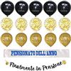 jenich Striscioni Finalmente in Pensione - Fascia, Banner, Bandiera, Ghirlanda, Festone, Palloncino - Decorazioni per Festa di Pensionamento
