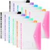 JoyMaxJoy Buste in plastica A4, forate, 11 fori, raccoglitore espandibile, raccoglitore per documenti a 2/3/4 anelli, con bottone automatico ed etichetta, fogli sciolti, trasparenti, per ufficio, scuola, casa