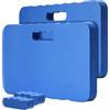 Relaxdays Cuscini per Le Ginocchia Relaxdays, Set da 2, Giardino, Officina, Yoga, Schiuma, con Manici, HxLxP: 4 x 46 x 28 cm, Blu