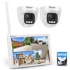 Jennov 5MP Kit Telecamere WiFi Esterno con 10" Monitor 10CH 5MP NVR, 2X5MP Te...