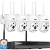 Hiseeu 5MP Kit Videosorveglianza Senza fili PTZ WiFi Esterno, 5MP NVR con 1TB...