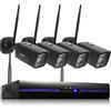 REIGY Sistema di telecamere CCTV WiFi da 3MP con proiettore, set di telecamer...