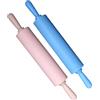Vastsea Mattarello in silicone, 2 pezzi, mattarello, mattarello in silicone, antimuffa e antiruggine, riutilizzabili, per torte, pizza, fondente, biscotti (rosa, blu, 30 cm)