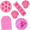 ZOOMPIL Forma di Silicone a Nido D'ape, 6 pezzi Stampo in Silicone Fondente, Ci Sono Api, Nido d'ape, Fiori di Fiori, Per Biscotti Al Cioccolato, Cupcake e Torte