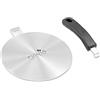 FLOVIA COOK BY NATURE Adattatore per induzione, diffusore per induzione 14cm, manico staccabile disco adattatore per piano cottura, diffusore di calore per piano cottura a induzione per caffettiere e utensili da cucina