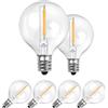 ROMANJOY Lampadine LED G40 per Luci Bassa Tensione 24V & Solari, Attacco E12 1W Luce Calda 2700K, Illuminazione Esterna IP44 Confezione da 6