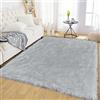 Latepis Tappeto Corridoio 150x200 cm Soggiorno Grigio in Pelle di Pecora Sintetica Lavabile Soggiorno Corridoio Tappeto Shaggy Lavabile