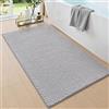 DEXI Tappeto Bagno in Ciniglia 60 x 110 cm, Grigio Chiaro