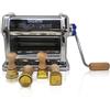 LA GONDOLA Imperia Bundle Sfogliatrice Manuale Professionale - in Acciaio, Macchina per La Pasta Robusta ed Affidabile e 2 Stampi Ravioli Tagliapasta in Ottone e Legno Naturale Made in Italy