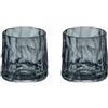 Koziol Superglas Club No. 2, 2 pezzi, 250 ml, bicchieri da whisky in plastica trasparente, lussuosi, infrangibili, riutilizzabili, feste, campeggio, set da 2 (grigio trasparente)