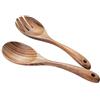 Anicy Posate da insalata in legno, 2 pezzi, 25,9 cm | Set di cucchiai da portata, forchetta e cucchiaio, manico lungo, pinze per insalata