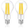 Generico Lampadina LED E27 Filamento, A70 Bianco Caldo 3000K, 18W Equivalente 200W, 3000 Lumen, Non Dimmerabile, Base E27, 138x64mm, Confezione da 2 (3000K)