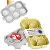 Blumtal Set di 3 stampi per cubetti di ghiaccio in silicone - 6 stampi per cubetti di ghiaccio con coperchio - Stampo per palline di ghiaccio in silicone senza BPA - grigio + grigio + giallo