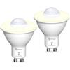 TobeBright LED Smart Motion Lampadine, GU10 PIR Sensore di Luce 5W, Bianco Caldo 3000K, Auto On/Off LED Lampada di Sicurezza per Scale, Garage, Corridoio, Passerella, Patio (2 Pacchetti)
