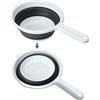 4UBonLife Scolapasta Pieghevole in Silicone con Manico, Filtro Cucina Pieghevole, Colander da Cucina Salvaspazio Setacci, per Drenante Frutta Verdura Pasta (Bianco/Grigio)