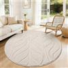 SHACOS Beige Tappeto Rotondo Salotto 120 cm, Lavabile Tappeti Rotondo Antiscivolo, Moderno Tappeto Soggiorno Morbido Pelo Corto, Tappeti Camera da Letto per Cucina e Corridoio