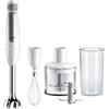 Braun MultiQuick 7 MQ7035I, Frullatore a immersione, Tecnologia Splash Control, Parti Lavabili in Lavastoviglie, Bicchiere senza BPA 600ml, Frusta, Tritatutto 500ml, Lama per ghiaccio, Bianco