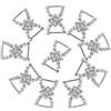 Generico Phenovo Doppio D Bowknot Strass Nastro Fibbie Cursori 10pcs