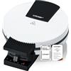 Cloer 120 Piastra per Waffle, per la classica cialda a forma di cuore in dimensione XXL, dimensione di cialda 19,5 cm, 1200 W, spia di cottura, corpo in metallo verniciato bianco