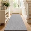 Enyhom Tappeto Corridoio Lavabile in Lavatrice 60 x 180cm, Tappeto Cucina Assorbente Passatoia Cucina Antiscivolo Tappeti Runner per Corridoio Ingresso Lavanderia, Grigio + Bianco