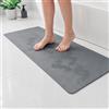 Luriseminger Tappeto Bagno Assorbente Antiscivolo 60x120cm, Tappetino da Bagno e Doccia Asciugatura Rapida, Facile da Pulire, Sottile in PU con Diatomite, Grigio Scuro, per Doccia, Vasca e Lavabo