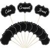 DONGKER Etichette per Alimenti Buffet, 56 Pezzi Mini Lavagnette con Supporto, Bandiere Vuote per Stuzzicadenti Bastoncini Cocktail Targhette Topper per Cupcake Formaggio