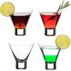 DUJIAOSHOU Set di 4 bicchieri da cocktail Martini - Bicchieri di cristallo senza stelo per cocktail Martini
