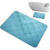 Gitekain Tappetino da bagno in terra di diatomee, assorbe l'acqua, design geometrico ad asciugatura rapida, antiscivolo, per WC, cucina, vasca da bagno, piscina, uso spa, nero, blu, grigio, bianco
