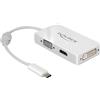 DELOCK Adapter USB-C > VGA/HDMI/DVI St/Bu weiß