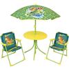Fun House 713464 Jurassic World - Salotto da giardino con dinosauri per bambini con tavolo (46 x 46 cm, 2 sedie di altezza 53 x 38,5 x 37,5 cm e un ombrellone H.125 x 100 cm, Multicolore