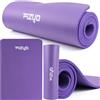 Fizyo Tappetino per yoga e pilates Fizyo - Tappetino da ginnastica antiscivolo in NBR fitness 183x61x1 cm - Spessore 10 mm - Viola