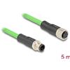 Delock - Cavo di prolunga di rete - da 4 pin M12-D (M) a 4 pin M12-D (W) - 5,0 m - 6,5 mm - SF/UTP - verde (80409)