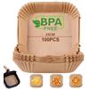 OEM Carta per friggitrice ad aria per Airfryer, 100 fogli da 23 cm, senza BPA, carta per friggitrice ad aria quadrata, impermeabile e resistente all'olio, accessorio per Airfryer, per carta da frittura ad aria, forno a microonde