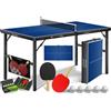 Kesser Tavolo da ping-pong KESSER® Mini: compatto, pieghevole e salvaspazio, con rete, 2 racchette e 5 palline - ideale per divertirsi in casa