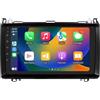 Happiq Autoradio con Bluetooth e CarPlay per Mercedes-Benz B200 / Sprinter W906 / Viano / Vito W639 - Compatibile con Apple e Android - Impianto stereo con sistema di navigazione - 2 GB di RAM, 64 GB di memoria
